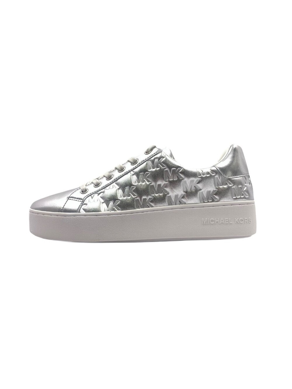 Michael Kors Silver Embossed Logo Sneakers - Picture 10 of 10